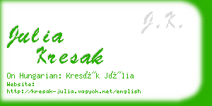 julia kresak business card